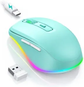 Wireless Mouse USB Jiggler Rechargeable RGB Mouse