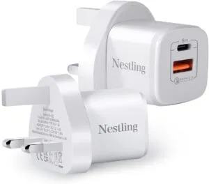 Double pack USB C and USB A Charger Plugs