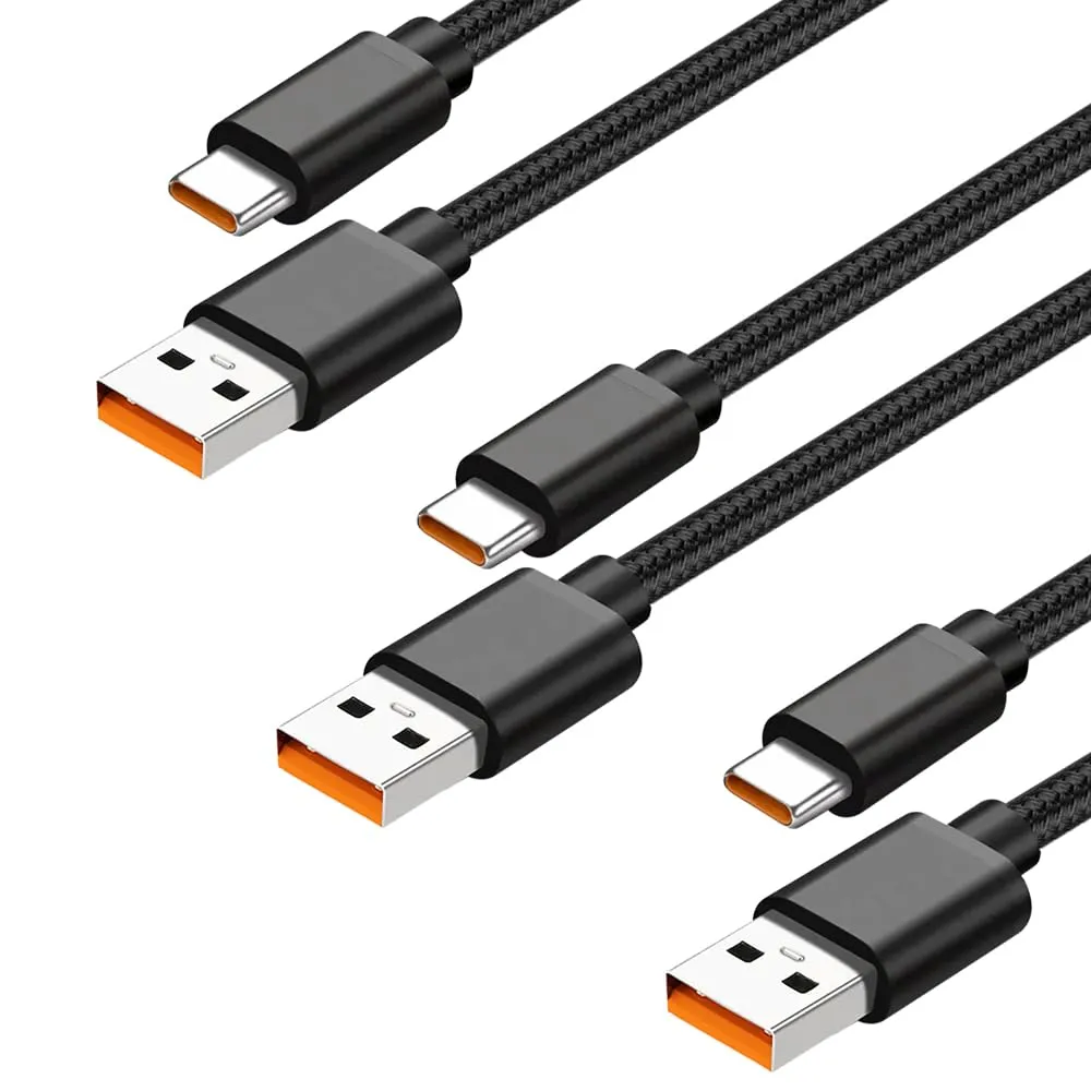 USB C 3 Pack 2M 3A Fast Charger Cable