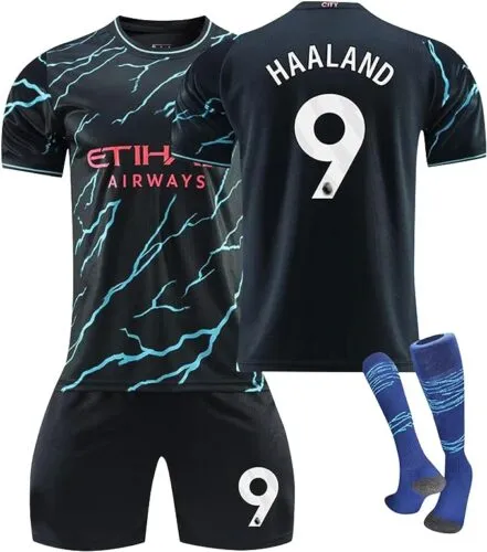 Man City Haaland Football Jersey Kit for Kids and Adult Football Set