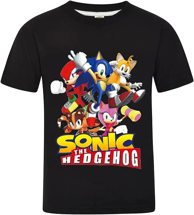 Sonic The Hedgehog Cotton T-Shirt for Youth Kids Boys