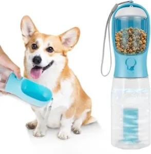 Portable Dog Water Dispenser with Food Container