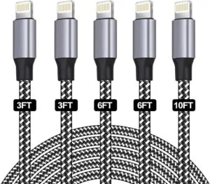 5 Pack iPhone Charger Cable MFi Certified