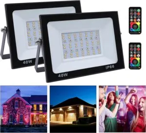 RGB LED Colour Changing Flood Lights Outdoor