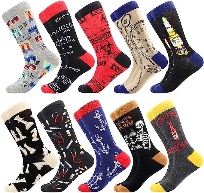 Colorful Mid Calf Funky Dress Socks for Men