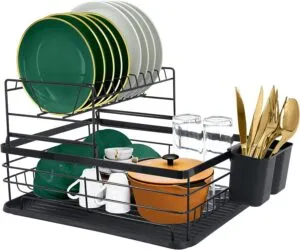 Dish Dryer Rack with Removable Drip Tray for Kitchen
