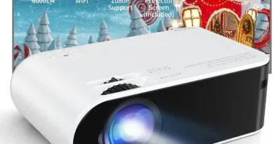 Mini Projector with Projector Screen Home Outdoor Movie Projector