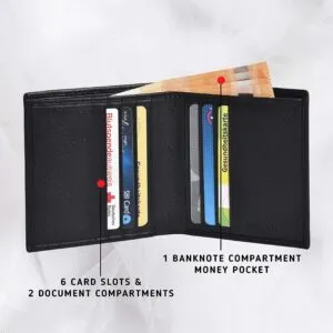 Small Leather Wallets with RFID and Note Compartment