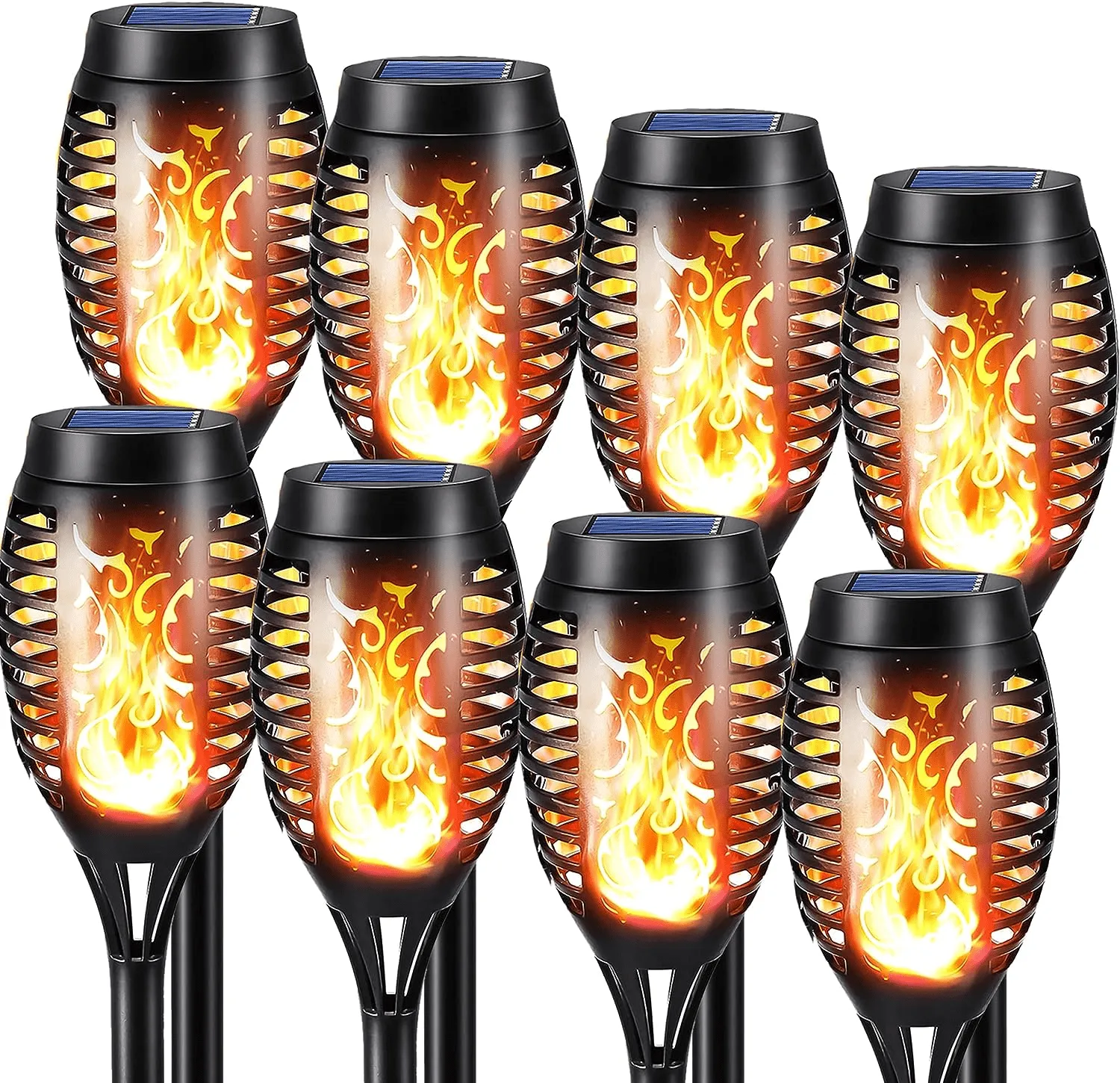 Solar Torch with Flickering Dancing Flame Lights Waterproof