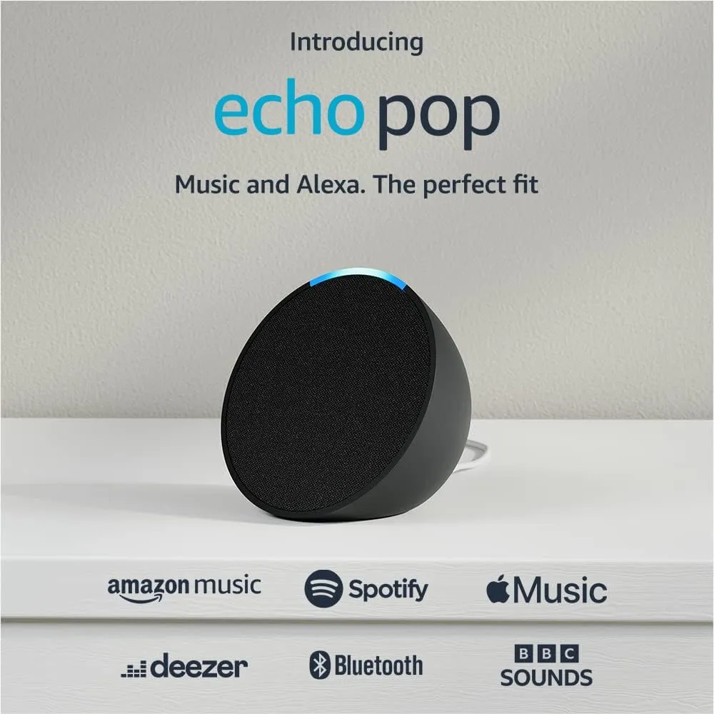 Echo Pop Full sound compact Wi-Fi and Bluetooth smart speaker with Alexa