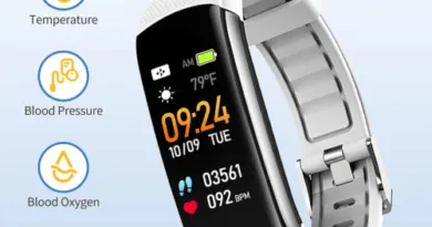 Smart Watch Waterproof with Heart Rate Blood Pressure Blood Oxygen Temperature Monitor