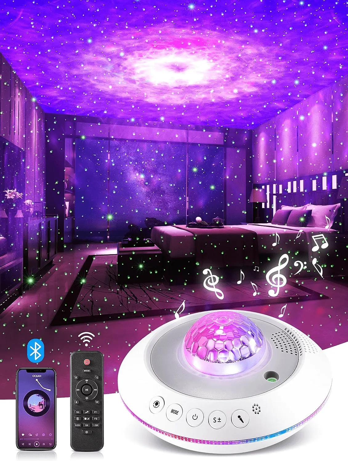 Galaxy Projector Light with Remote Timer Star Light Projector for Bedroom