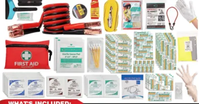 Roadside Car Emergency Kit Include Mini First Aid Kit Jumper Cables Tow Rope