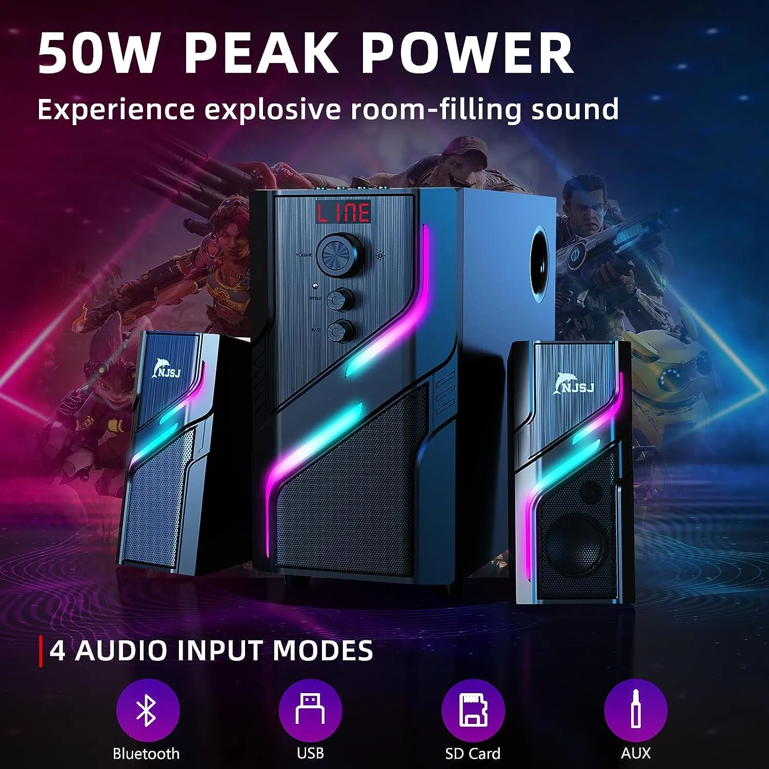 Bluetooth Speakers with Subwoofer and Powerful Bass