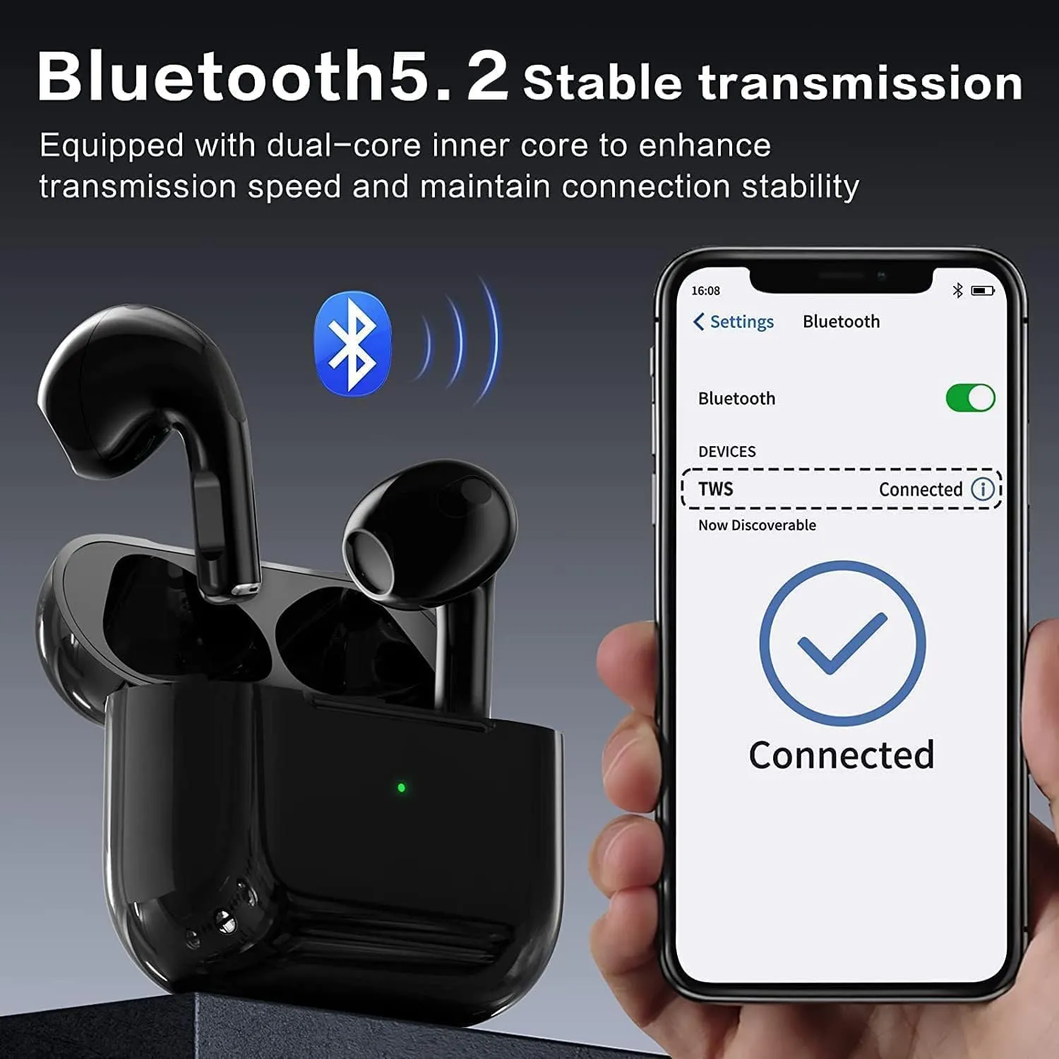 Waterproof Wireless Bluetooth Earphones Touch Control