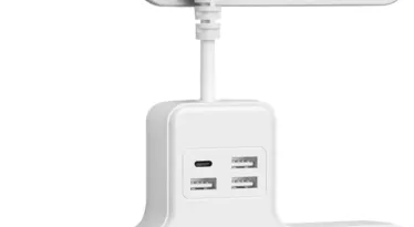 Plug Adapter with USB C Individual Switched Socket Extension