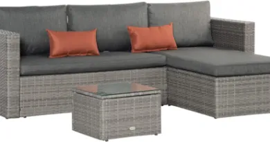 Outdoor PE Rattan Corner Sofa Set Lounge Furniture