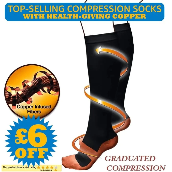 Copper Compression Arthritis Socks for Men and Women