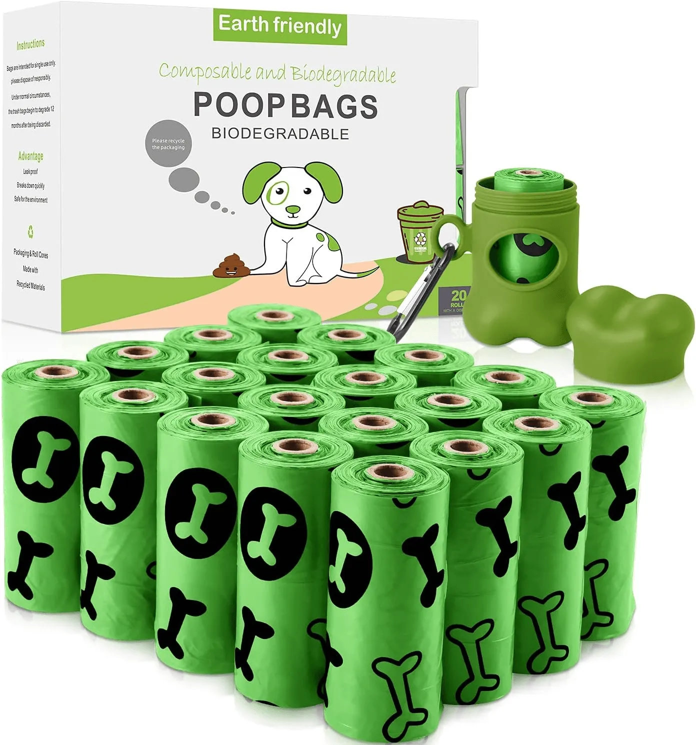 Nestling Poo Bags with Dispenser for Dog Waste