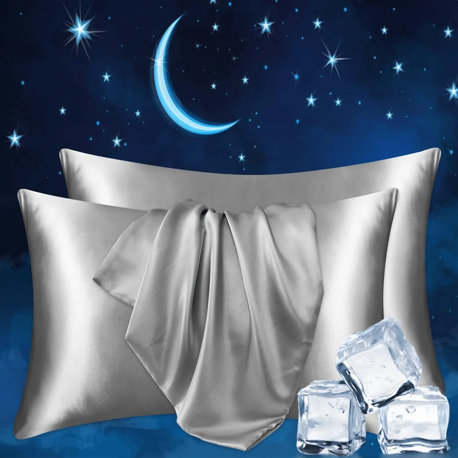 Silky Smooth Summer Cooling Satin Pillow Case