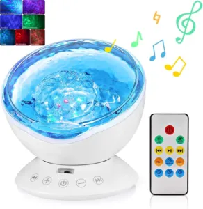 Ocean Wave Projector Lamp Night Light with Remote