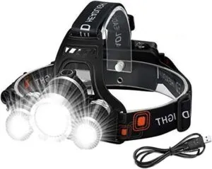 Rechargeable Headlight with Super Bright LED Lamp Hands-Free Flashlight Head Torch