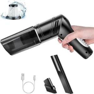 Powerful Handheld Car Vacuum Cleaner with Rotatable Handle and Strong Cyclonic Suction