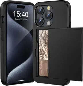Case Shockproof Wallet Case for iPhone 15 Pro Case with Card Holder