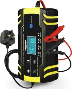 Automatic Battery Charger Intelligent Charges Maintains Car Motorcycle Boat Mower Battery