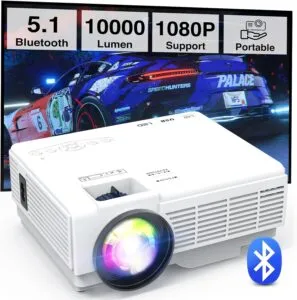 Portable Outdoor Home Video Projector with Full HD Support
