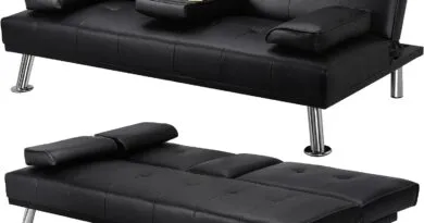 Click Clack Sofa Bed Faux Leather 3 Seater Sofa Couch