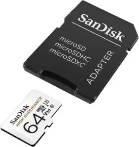 SanDisk HIGH ENDURANCE 64 GB microSDXC Memory Card with Adaptor