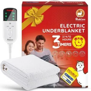 Electric Heated Blanket Double Underblanket with 12hour Timers