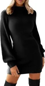 Womens Jumper Dress Winter with Mock Neck and Long Sleeve