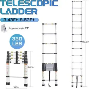 Aluminum Telescopic Ladder with Non-Slip Feet for Household and Outdoor Working