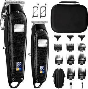 Men Cordless Hair Clippers and T-Blade Beard Trimmer Kit