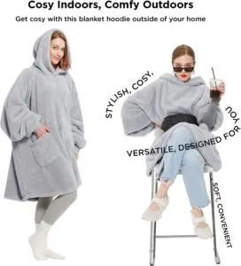 Oversized Wearable Blanket Hoodie Women Fluffy Fleece Hoodie