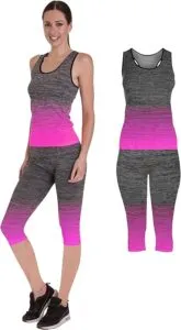 Women Gym Yoga Sportswear set Work out Gym Vest Crop Top and Leggings