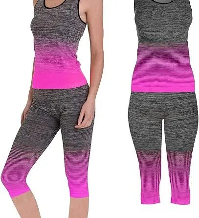 Women Gym Yoga Sportswear set Work out Gym Vest Crop Top and Leggings