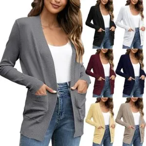 Cardigan Sweaters for Women Lightweight Long Sleeve Knit Cropped 