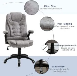 Swivel Task Office Chair for Home Ergonomic Microfibre Computer Chair