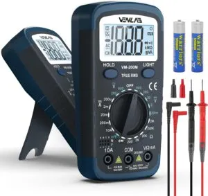 Digital Multimeter Tester with Test Leads and Backlight LCD