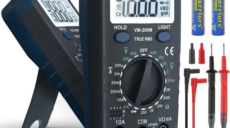 Digital Multimeter Tester with Test Leads and Backlight LCD