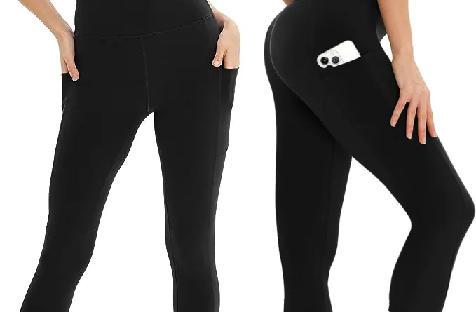 High Waisted Capri Leggings for Women with Pockets