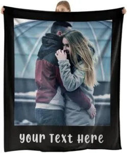 Custom Blanket with Picture Personalized Flannel Throw Blankets with Customized Photo 