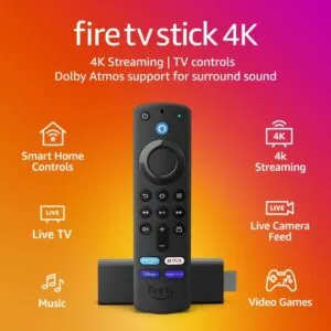 Amazon Fire TV Stick 4K watch TV and movies in vibrant 4K Ultra HD Dolby Atmos