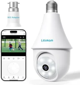 Ultimate 4MP Bulb Security Camera: 2.5K Wireless Outdoor CCTV with Color Night Vision