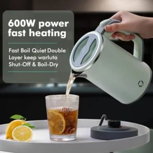 Efficient Stainless Steel Electric Kettle for Travel and Business