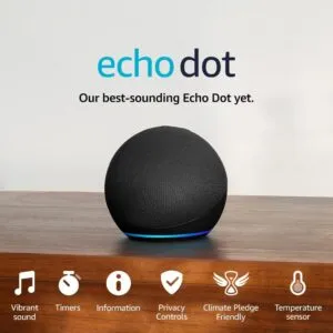 Revolutionize Your Home with the Echo Dot 5th Gen - A Powerful Wi-Fi and Bluetooth Smart Speaker