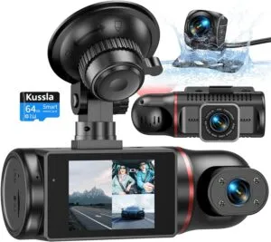 Advanced 3-Channel Car Dashcam: Triple-Camera Setup with Night Vision